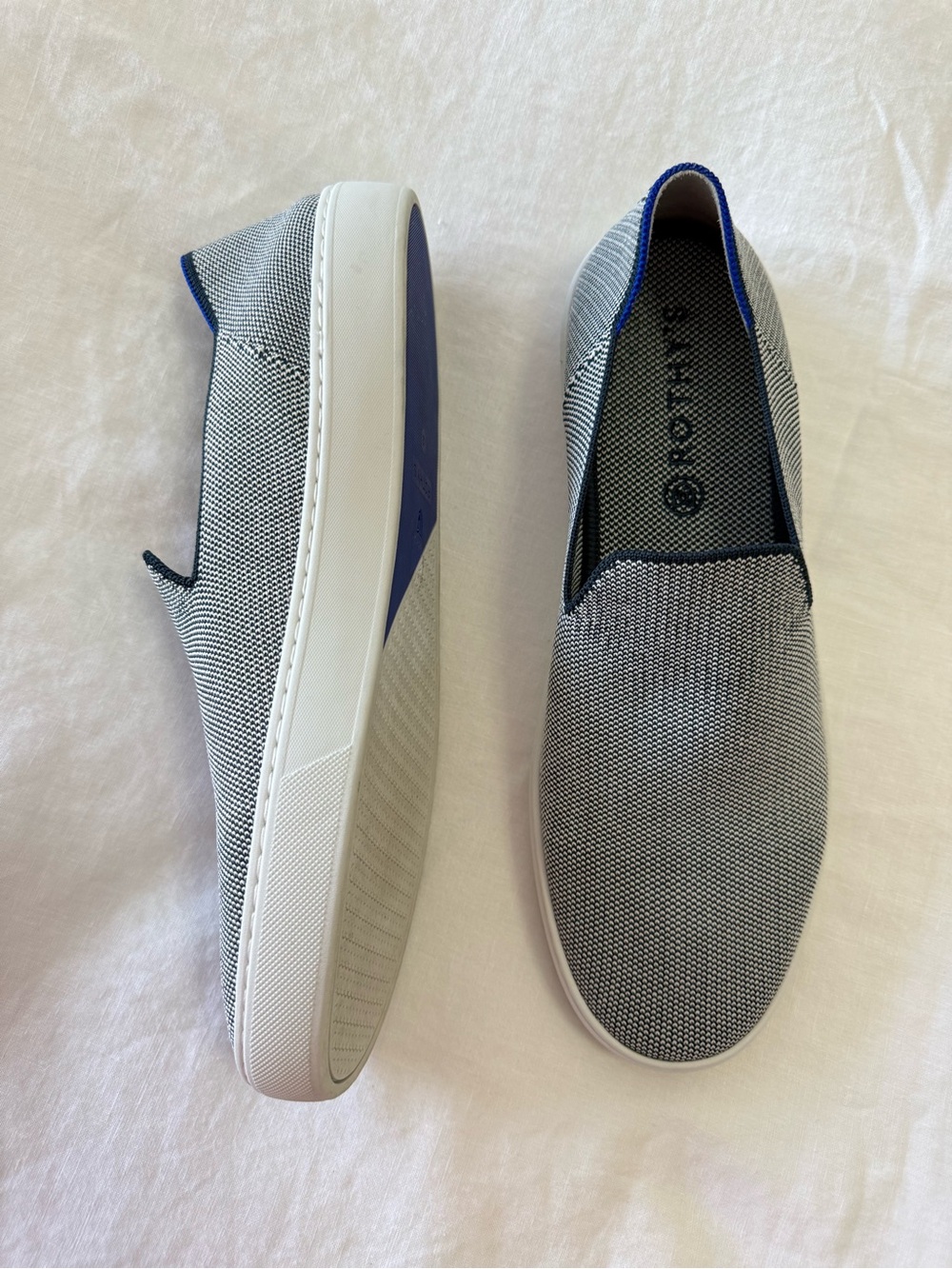Rothy's | Women’s 12 | The Original Sneaker Navy White Slip On Washable Loafer